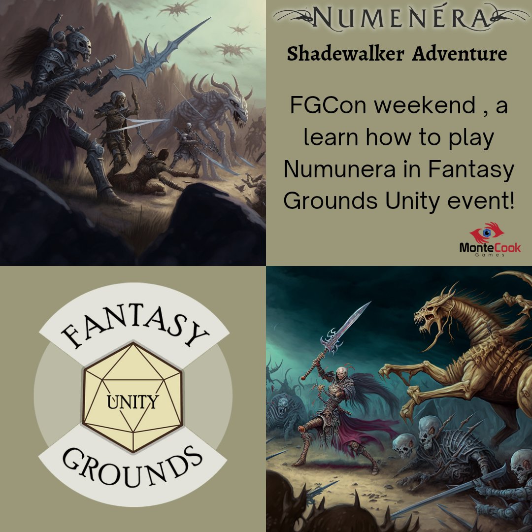 FGACommunity's tweet photo. Numenera: Shadewalker [Learn to Play] | Warhorn https://t.co/AuEgU02yuQ , still more seat openings! @FantasyGrounds2 Unity VTT platform for #FGCon. Shadewalker Adventure using the #Numunera ruleset by @MonteCookGames! #vttrpg #rpg #free #montecookgames https://t.co/NLSSNZixcQ
