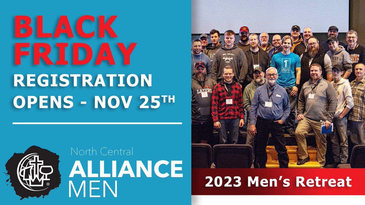 ncdcmamen's tweet photo. Registration starts on Black Friday! Join us for the 2023 Men's Retreat at @bigsandycamp in February. We hope to see you there! https://t.co/7FTl0tOJ9g

#mensretreat #candma #thealliance #northcentralalliancemen #NCalliancemen @cmalliance  @ncdcma @awfworld @theriverchaska https://t.co/i2jyPKZW4N