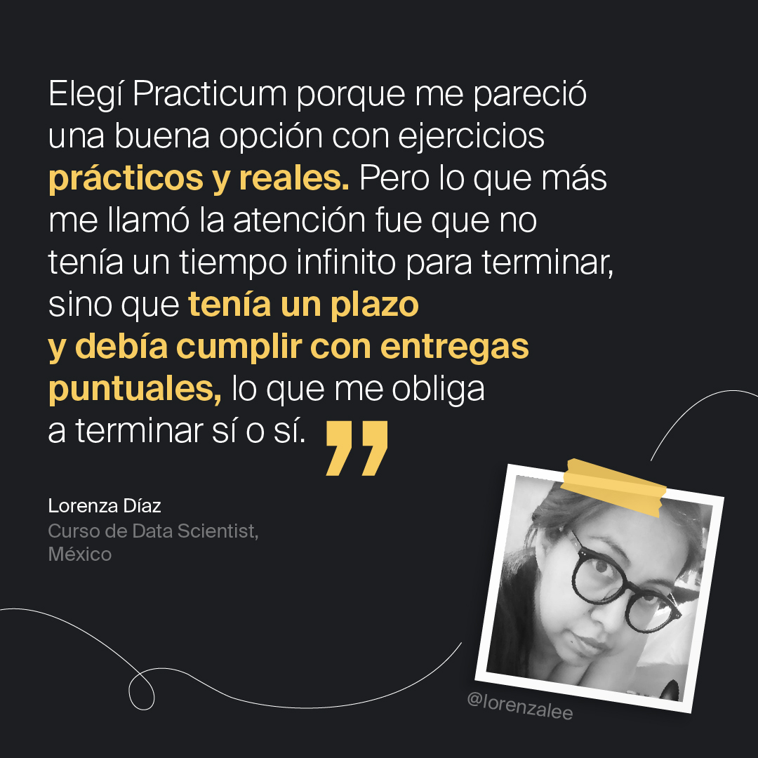 tripleten_latam's tweet photo. ✨Nuestros alumnos han preferido el formato bootcamp porque los reta a completar las tareas y a practicar sus habilidades. 💪

👩‍💻Si tú eres como Lorenza, únete a Practicum y conviértete en Data Scientist en menos de un año. 🚀
.
.
.
.
#PracticumLatam #ComunidadPracticum https://t.co/GistMzYcjW