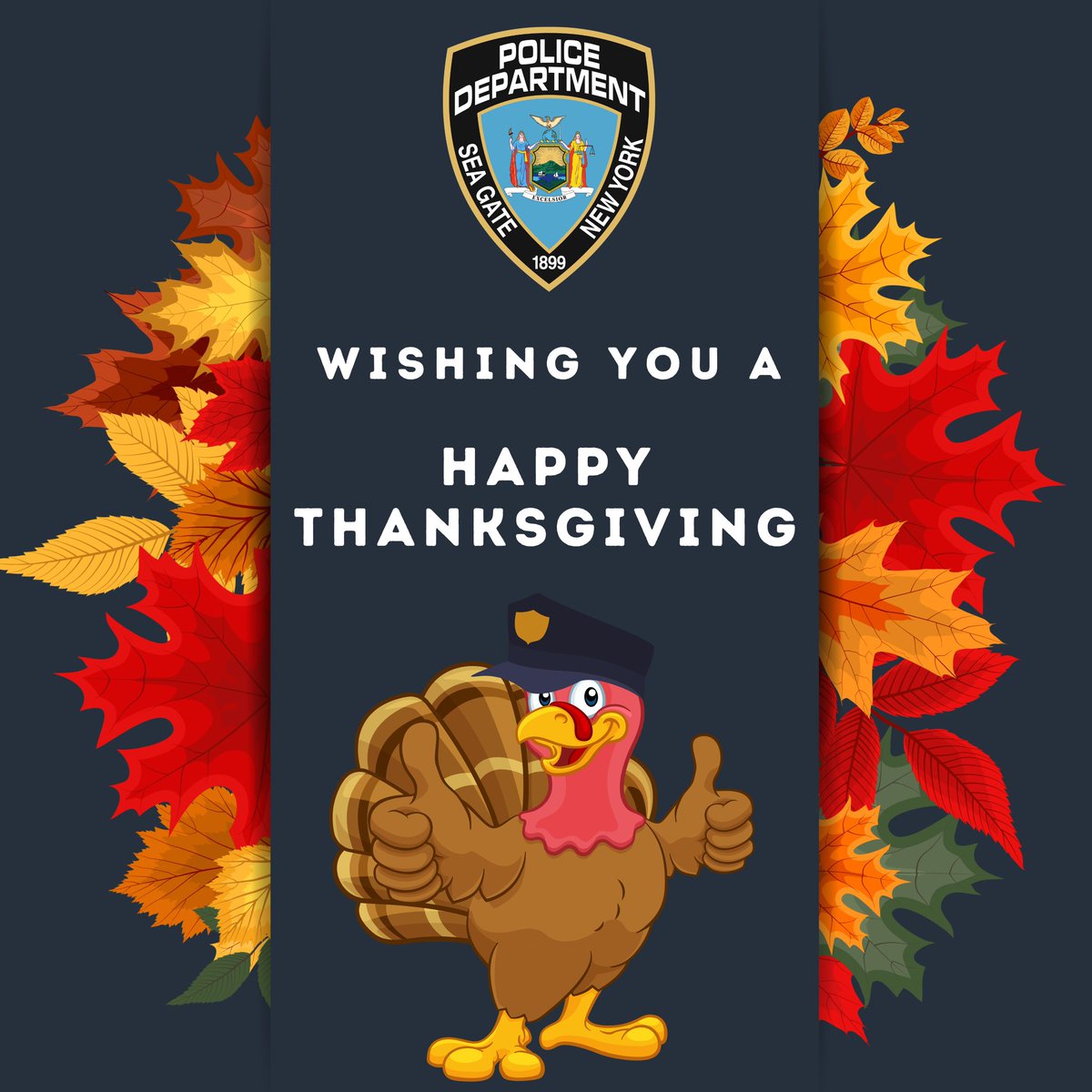 Happy Thanksgiving from your Police Department 🦃 

#PoliceAndCommunityWorkingTogether 
#SGPDNY