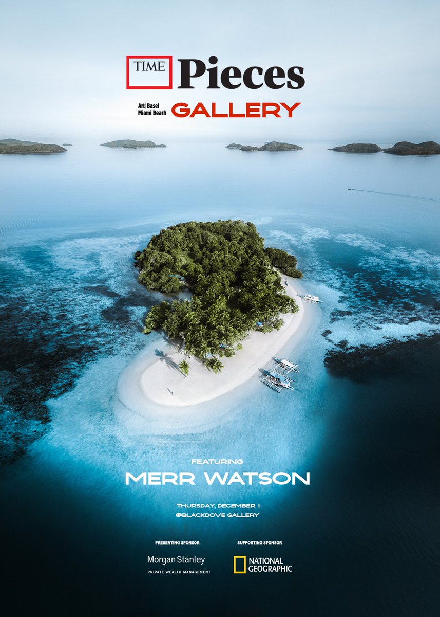 Gm! 💙 So incredibly honoured to have my piece ‘Blue Haven’ displayed at Time Pieces gallery at Art Basel in Miami this year! 🥺

Biggest thanks to:
<a href="/TIMEPieces/">TIMEPieces</a> 
<a href="/MorganStanley/">Morgan Stanley</a> 
<a href="/NatGeoPhotos/">Nat Geo Photography</a>