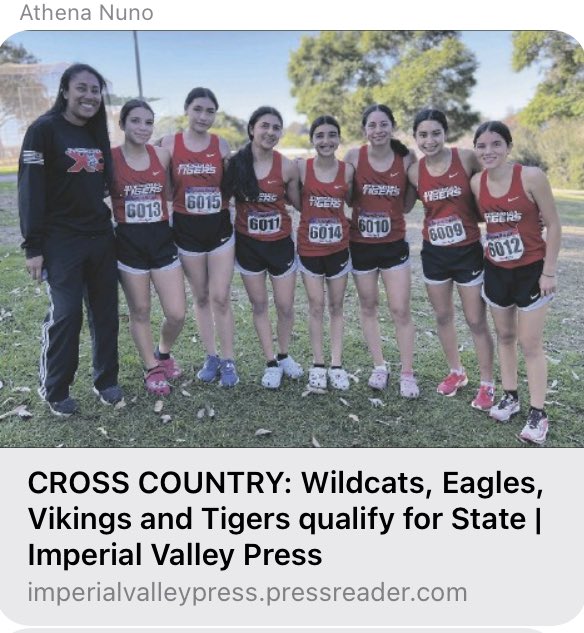 JoeApodaca6's tweet photo. So proud of our Girls Tiger Cross Country team and Coach Nuno on such a well deserved opportunity! #TigerPride #makeitamasterpiece ππͺ https://t.co/SYou9KG9OM