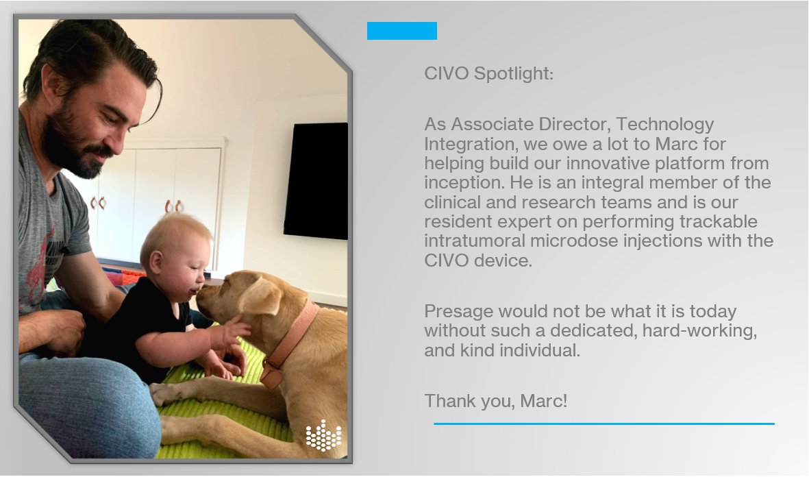 This week, #presagebio is shining the spotlight on our Associate Director, Technology Integration, Marc Grenley!