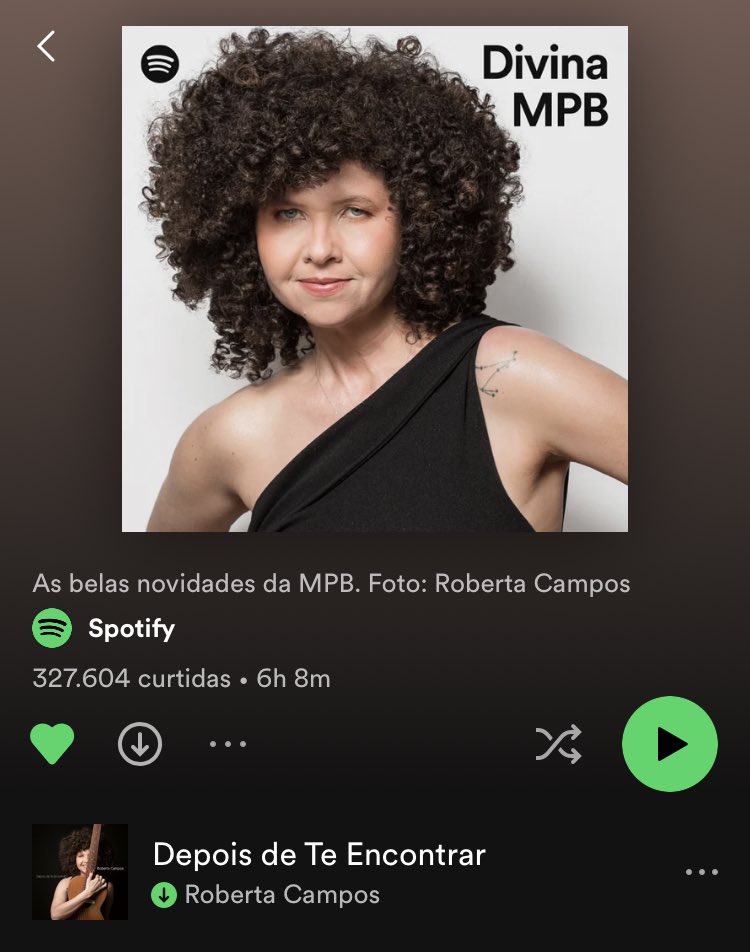 RoMaprodmusical's tweet photo. @robertacampos na capa da playlist Divina MPB com sua nova canção “Depois de te encontrar “ https://t.co/IoddlYNLIy