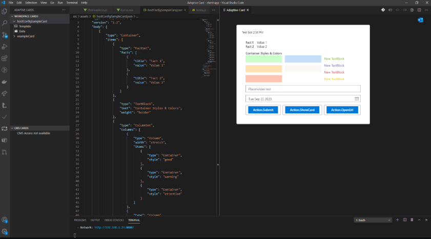 MadeWithCards's tweet photo. v1.2.0 of AdaptiveCardsStudio is now available. 

Added an option to ignore folders when searching for cards so you guys can ignore dist, node_modules etc making local card management way easier. 

#AdaptiveCards @code #vscode https://t.co/JhSxPRfUjk