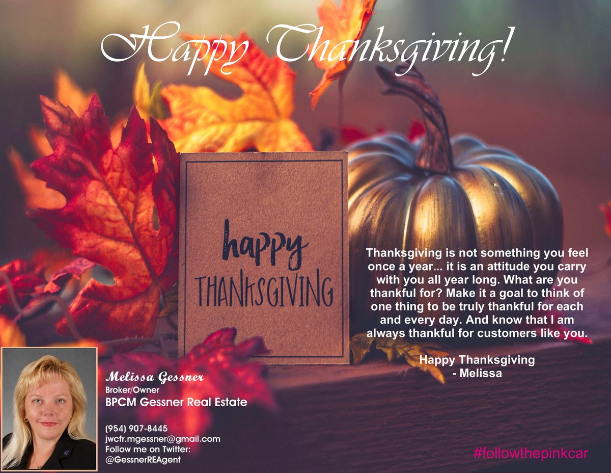 GessnerREAgent's tweet image. Happy Thanksgiving 🦃 🙏🧡 #Blessings #followthepinkcar #bpcm #pembrokepines