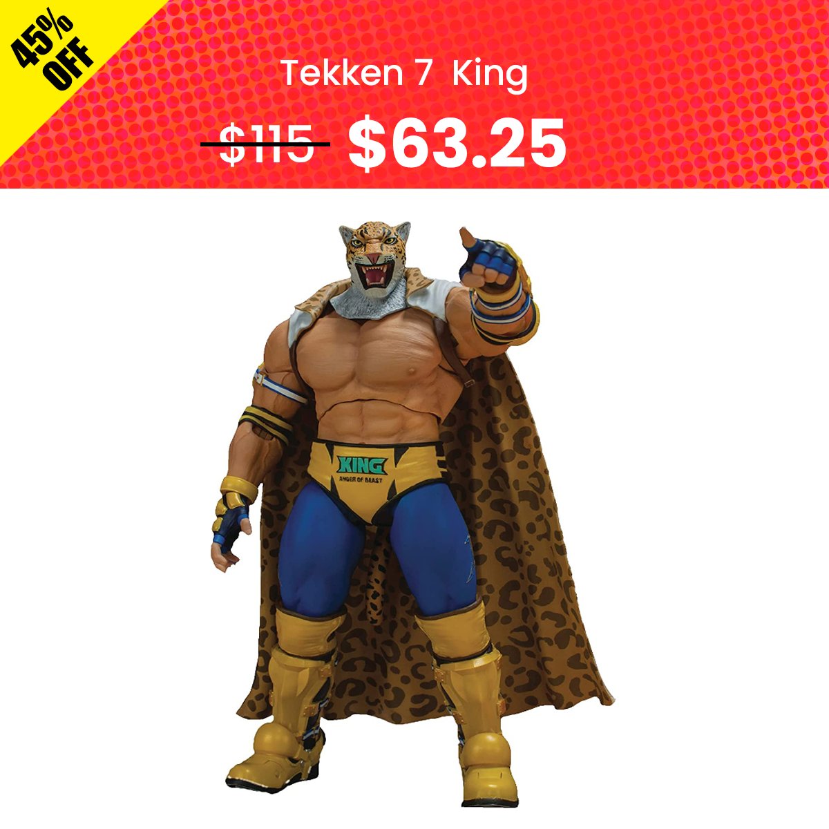 Storm Collectibles King Action Figure is 45% off right now during our special Black Friday Sales Event! Don't miss this chance to add the King to your collection at this special price. 👑bit.ly/3ViVZa0 #Tekken #BlackFridaySale