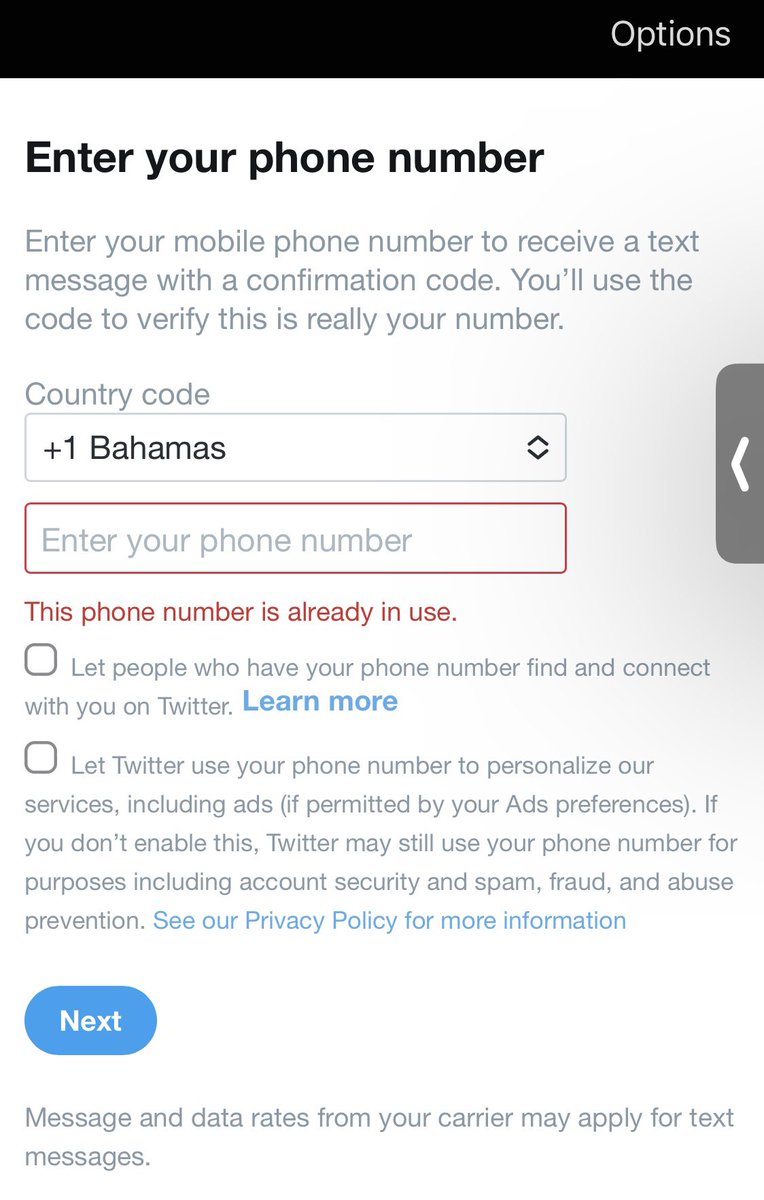 sweatyastro's tweet photo. @elonmusk Could you fix this please boss? The verification process never offers any other option like reCAPTCHA, and the only option is phone number, which I don’t use for any account, but yet keeps coming up as already in use. https://t.co/Z6lKJhqUjZ