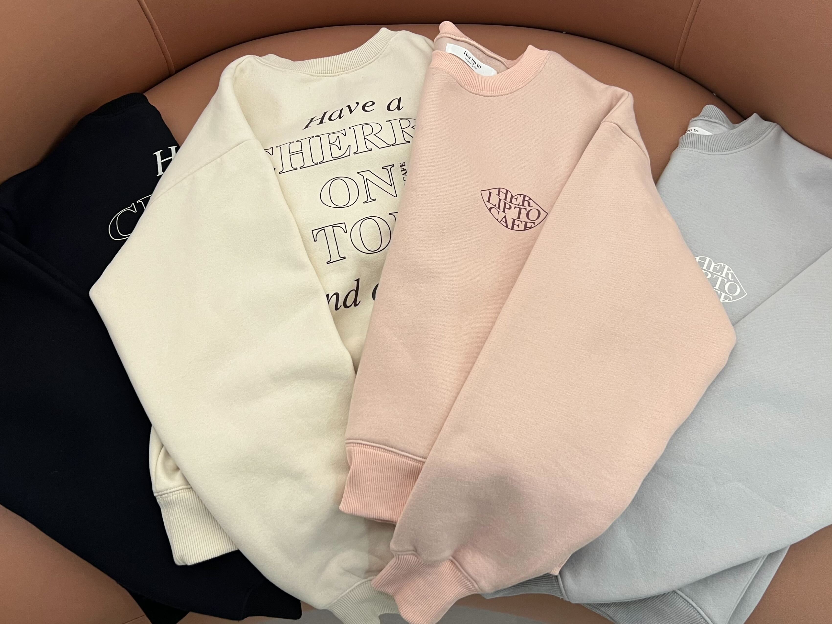 herlipto cafe スウェット cream UNISEX ユニセックス herlipto cafe スウェット cream UNISEX ユニセックス Her lip