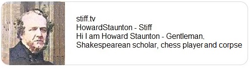 HowardStaunton's tweet photo. Hi I'm DEAD! Come &amp; join me (in a few years)💀 #stifftv https://t.co/Tt9OyjIHsT