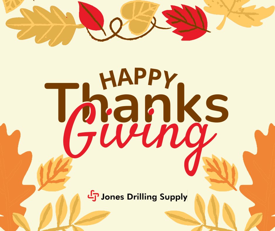 JDSdrilling's tweet photo. From our JDS family to yours... Happy Thanksgiving! We are grateful to all our customers, employees, friends, and family for their continued support throughout the years! 

#thanksgiving #thankful https://t.co/d10px8ldl7