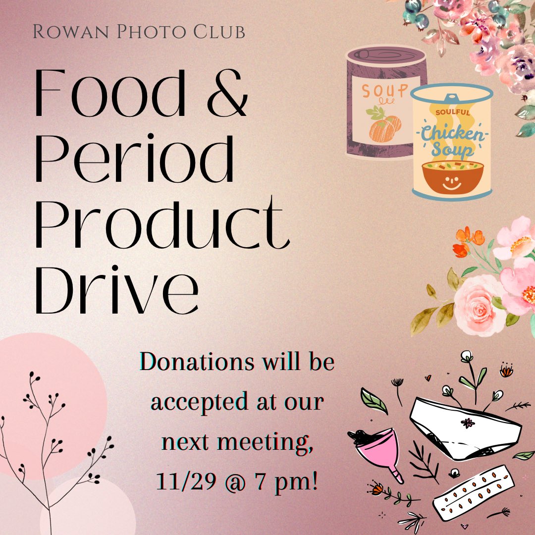 The theme of our LAST meeting of the semester is: Finals, Food, &amp; Family!!! We will also be holding a food &amp; period product drive, so please donate to a great cause for a service hour! 📸🫶