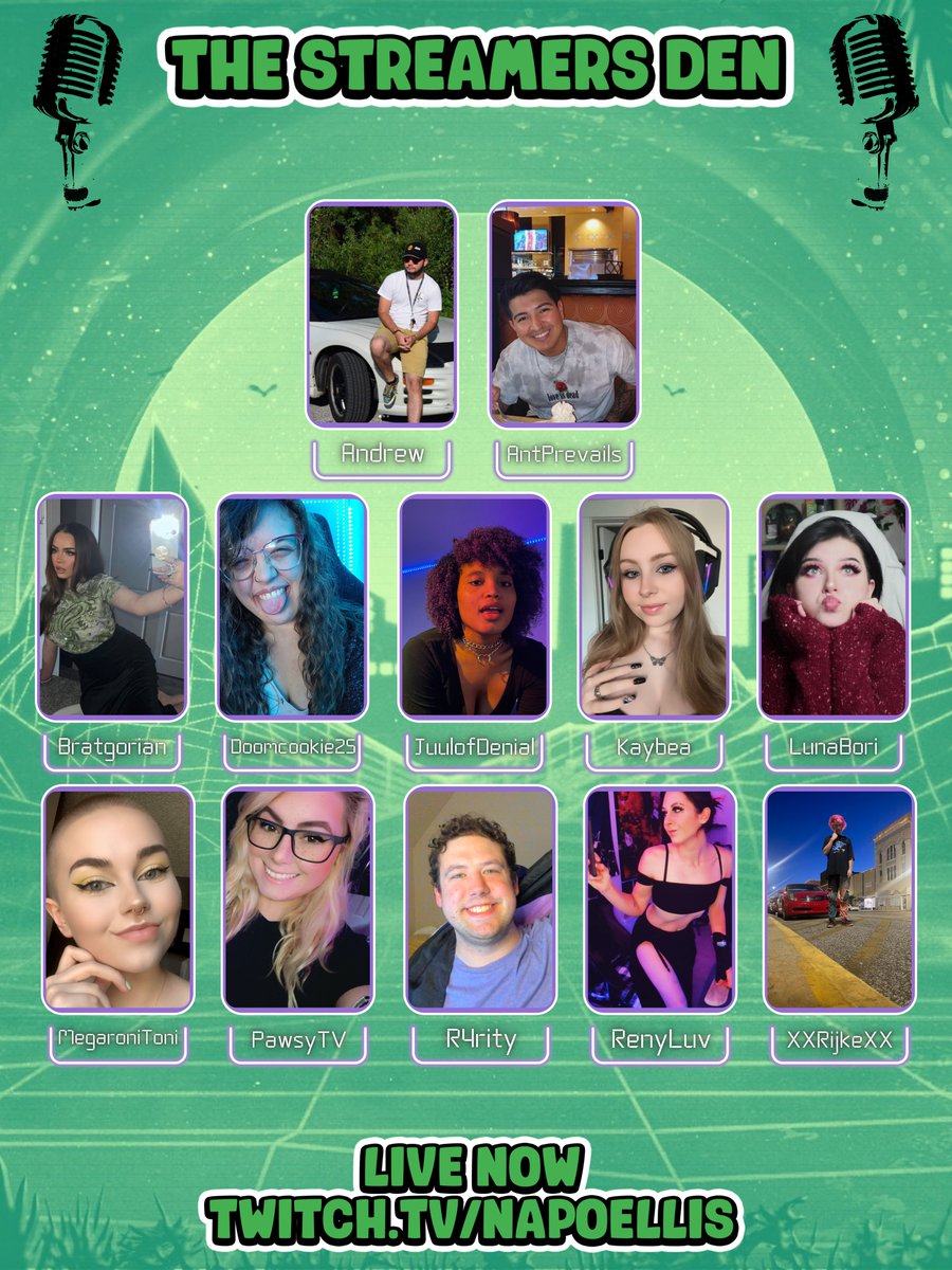 GamersFeud's tweet photo. 🚨 THIS SHOW IS STACKED. 🚨

#TheStreamersDen📢 is NOW LIVE discussing our favorite conspiracies and the most popular ones and more. 👇 https://t.co/Pr8vQxQ7uy
