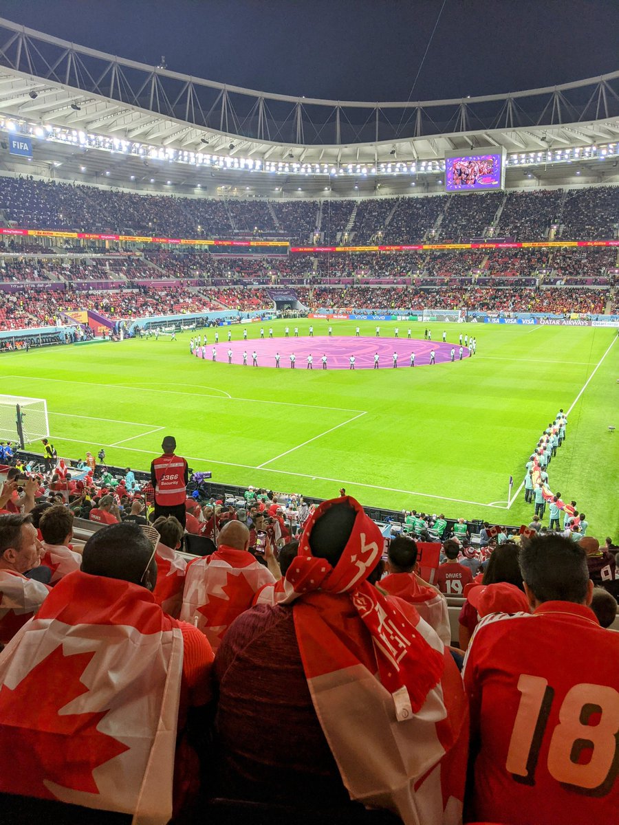 kegotv's tweet photo. 1-0 loss for 🇨🇦.

The better team lost. That's football sometimes. But what a game. We showed we belong and outshot the second best team in the world 22-9. 

What an absolute dream come true being here. The world cup vibe was real 🌎. Onto the next one. ❤️🇨🇦 https://t.co/v5bMXND9Ke