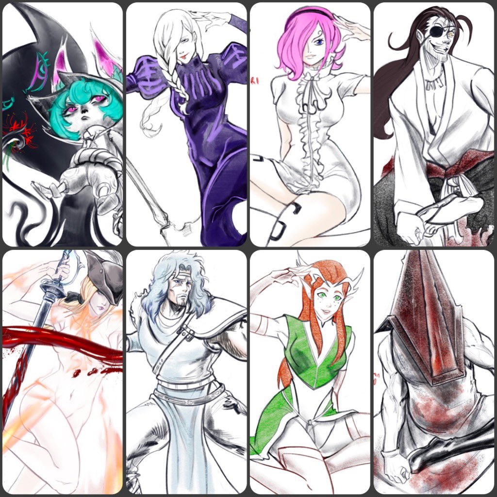 What a ride! 22 sketches.
Thank you to all  who joined my event (and 
saw me disappear behind my tablet piece by piece, 
too focused on drawing faster. Thanks to my mod LalloAntico 
for the support💦)

#freesketch #giveaway #twitch #twitchtv #twitchaffiliate 