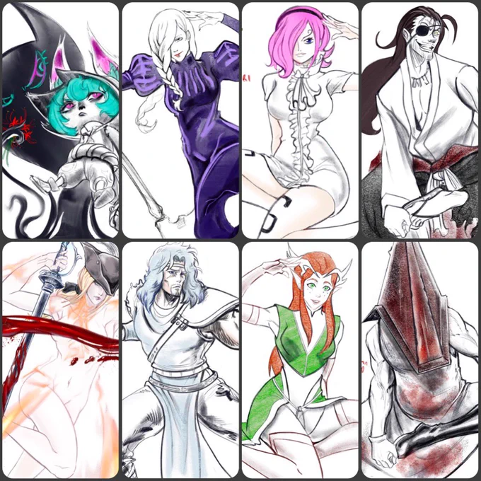 What a ride! 22 sketches.
Thank you to all  who joined my event (and 
saw me disappear behind my tablet piece by piece, 
too focused on drawing faster. Thanks to my mod LalloAntico 
for the support💦)

#freesketch #giveaway #twitch #twitchtv #twitchaffiliate 