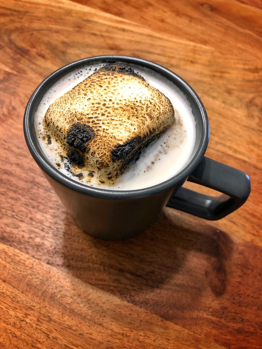 kcline's tweet photo. This is a White Chocolate Cocoa topped with a torched Vanilla Marshmallow.
You definitely want it.
#hotchocolate #cocoa #whitehotchocolate #marshmallow #foodwizard #numnums #food https://t.co/COELAf4E6w