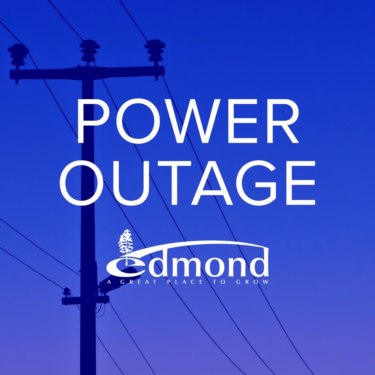 CityofEdmond's tweet photo. Edmond Electric crews are responding to an outage affecting customers served by the Hafer Substation off of 15 Street between Bryant and Coltrane. Impact numbers are not available as yet. We apologize for the inconvenience and appreciate your patience. https://t.co/GzioBCZw8P