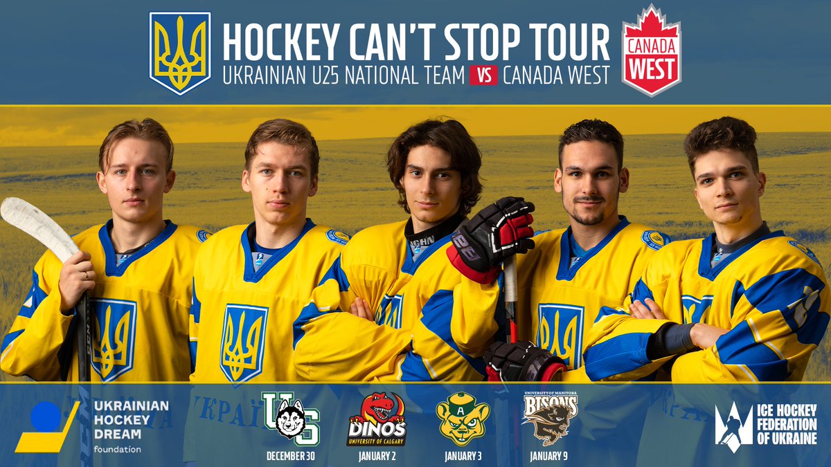 Hockey Can't Stop. 

We won't let it. CW schools are hosting the Ukrainian national team to give them a safe place to practice. 

Four games will raise funds for refugees, decimated Ukrainian arenas, and humanitarian aid.

👉 canadawest.org/news/2022/11/2…