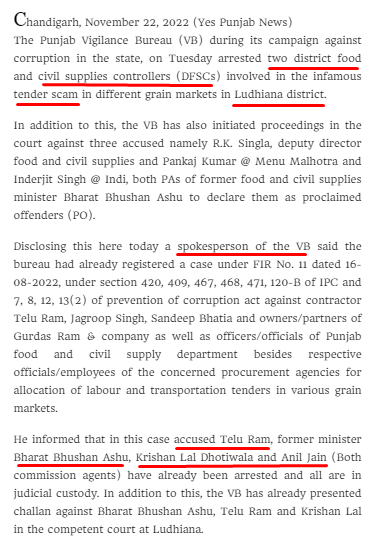 PunjabNewsDaily's tweet photo. #PunjabNewsDaily 2

#PunjabVigilance Bureau arrests 2 DFSCs in #Ludhiana #TenderScam, initiates PO proceedings against Singla, two PAs of #BharatBhushanAshu 

Full Link 👇
https://t.co/GgsumeloqY
#corruption #Congress @RajaBrar_INC @Partap_Sbajwa #scam #DFSC #krishanLal #Punjab https://t.co/f842oqHOHo