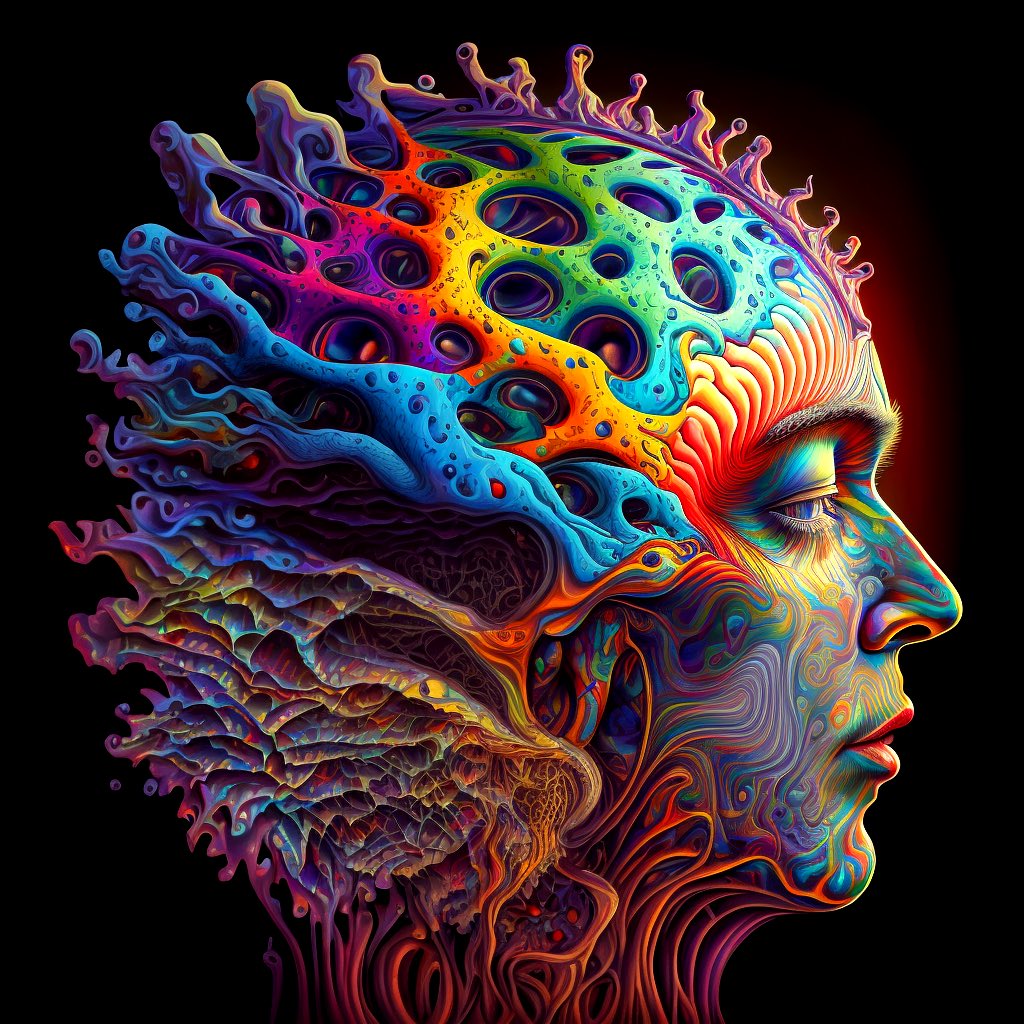 Josh_Backman's tweet photo. Morning brainfart. 

Blevhead. 

#digitalart #aiart #trippy #lucid #bakedbrain #psychedelic #spacedcadet #alienbrain #strange #NFTCommunity #midjourney #alienhomies #acidface https://t.co/QmI5JuzPcW