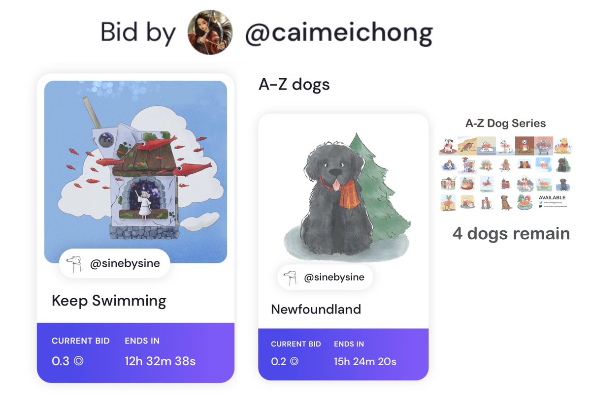 GM SOL FAM ❤️‍🔥
—————————

I have my heart on fire ❤️‍🔥 
I woke up with 3 auctions live by my lovely and supportive friend
CAIMEICHONG 💕

A-Z dogs series almost sold out
only 4 dogs remain
—————————

Have a nice day
Link below
#SolNFTs #SolanaCommunity #NFTs