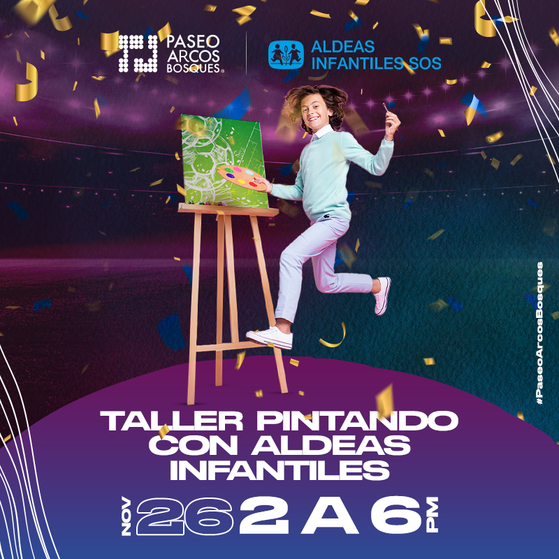 Si tus peques aman dibujar y colorear🎨 tráelos a nuestro taller para pintar con Aldeas Infantiles SOS México en #PaseoArcosBosques este sábado 26 de noviembre, estaremos a un costado del área de concierge en la entrada principal.🤩
⌚: 2 a 6 PM