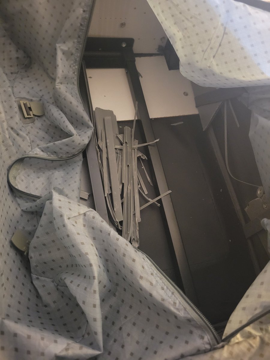 Kelli27's tweet photo. Just got home from a quick get away and I'm putting my stuff away... well if this isn't proof @tsa doesn't care about people's personal belongings then idk what is... smh my checked bag is destroyed. Thanks! https://t.co/k7eVmsBk6s