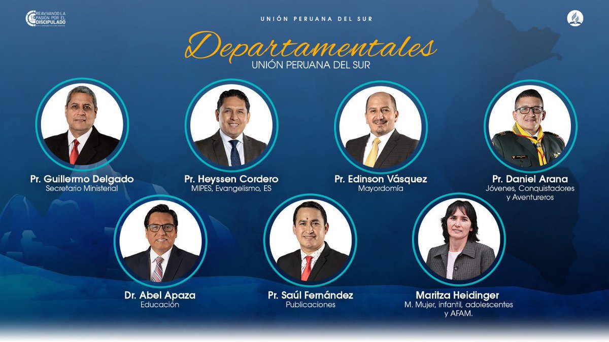 El XIX Congreso Ordinario de la UPS nombra a sus líderes de departamentos, Dios los llene de su Espíritu Santo al liderar la iglesia.