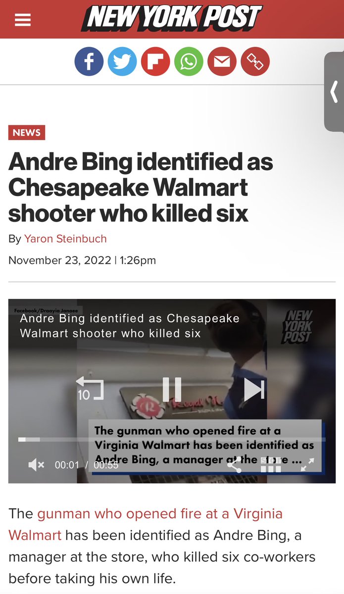 Black_Muze's tweet photo. 🤔 The Chesapeake Wal-Mart Mass shooter is reportedly black…I have a feeling the MSM will drop this story pretty fast once word gets out—now “why would they ever do that?” you might ask…That is the $1M question #MusingsOfAModerate https://t.co/AyBUAlD8O6