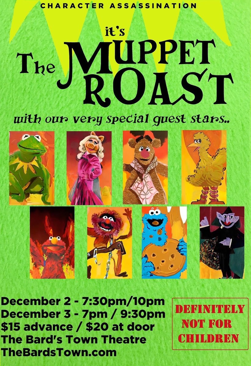 Let us say up front: NOT A SHOW FOR KIDS. Folks, the comedy roasts here at The Bard and <a href="/PlanetoftheT/">Planet of the Tapes</a> have been the best show in town for almost a decade. Don’t miss the last one at the Bard. thebardstown.com/events #louisville #comedy