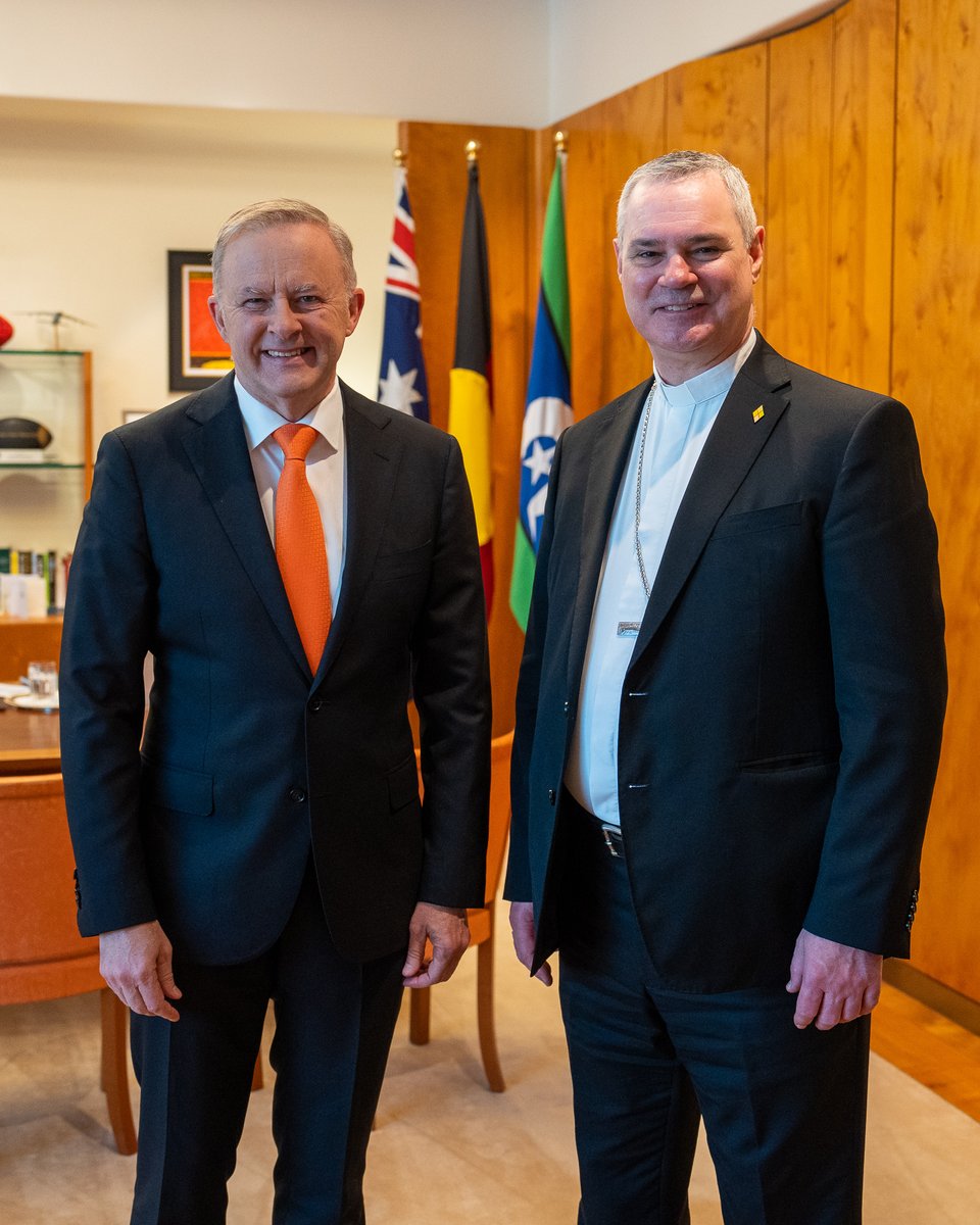Anthony Albanese (@albomp) on Twitter photo Great to hear from Archbishop <a href="/BishopComensoli/">Archbishop Peter A Comensoli</a> about the Catholic Archbishops’ strong support for the Voice to Parliament. Great to hear from Archbishop <a href="/BishopComensoli/">Archbishop Peter A Comensoli</a> about the Catholic Archbishops’ strong support for the Voice to Parliament.