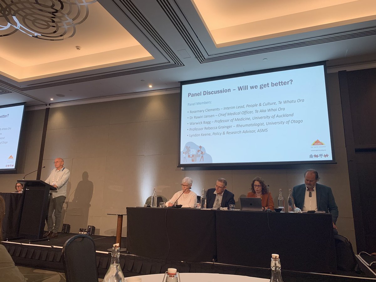 nksdevries's tweet photo. Will we get better? Workforce, the make or break of the health reform. Panel discussion with @Drbeckyg @rawirimj and others @ASMSNZ conference. #asmsconf22 @TeWhatuOra https://t.co/VN1KjgLhAp