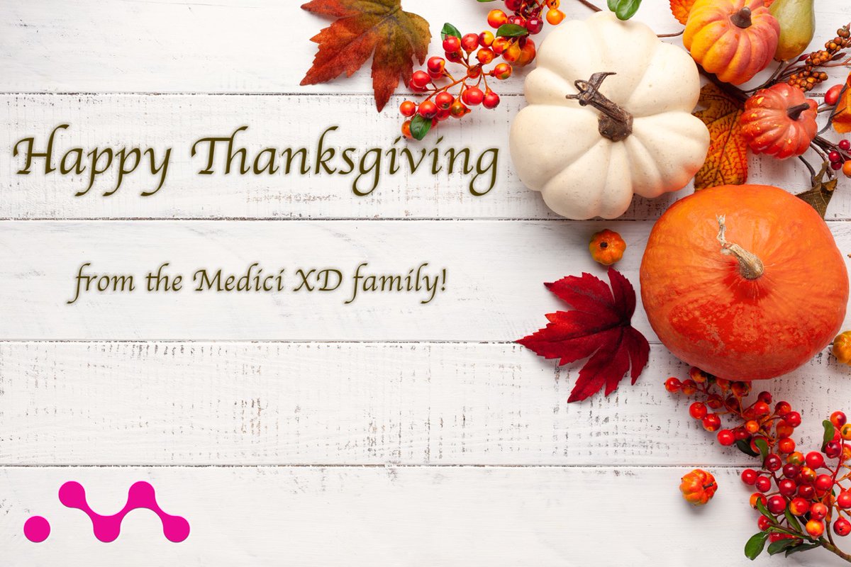 medicixd's tweet photo. Happy Thanksgiving from your friends at Medici XD. We are thankful for all our industry family! https://t.co/3ULRywyPfh