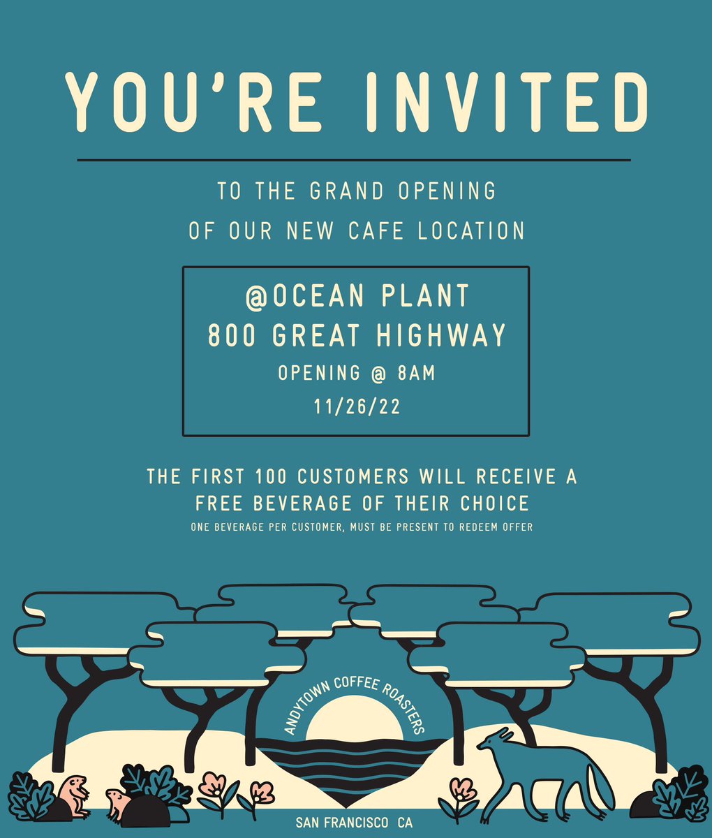 Join us on Saturday for the Grand Opening of our new cafe in the Outer Richmond! 🌊