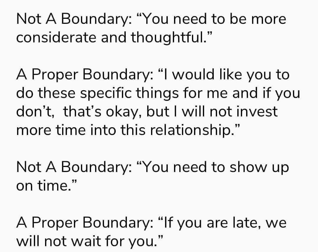 BOUNDARIES ARE SO IMPORTANT 
BOUNDARIES ARE SO IMPORTANT  
BOUNDARIES ARE SO IMPORTANT 
BOUNDARIES ARE SO IMPORTANT