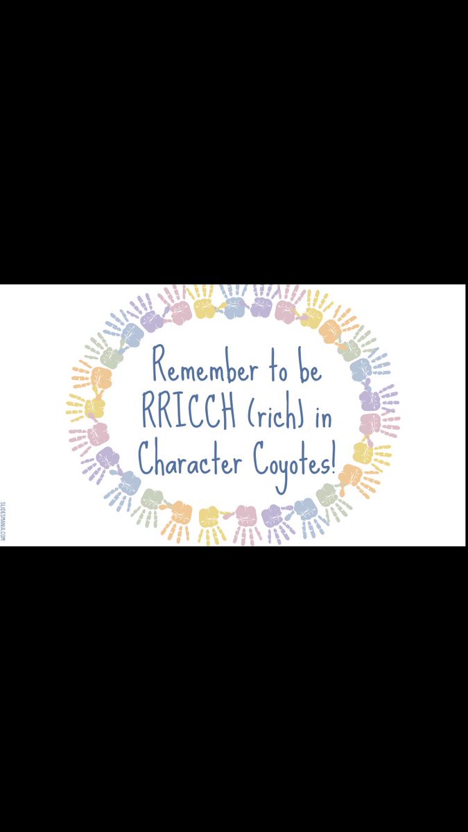 CountrysidePDSB's tweet photo. This month we’re focusing on being #respectul as part of our Character Education. Remember Coyotes to be “RRICHH” in character! We’ll be sharing our whole school Google slide and hope we’ll have pics of Ss “caught being kind” ❤️ https://t.co/7s1ixP9ACs