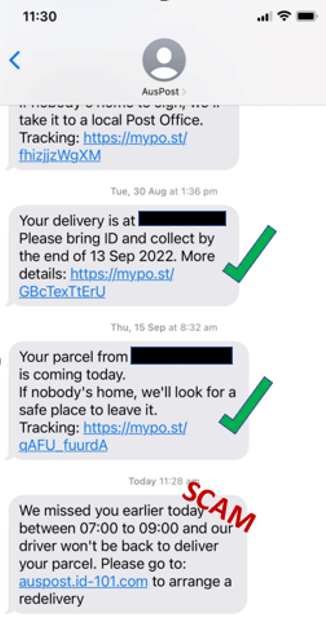 nascgovau's tweet photo. Have you been shopping in the online sales and expecting a package? Watch out for parcel delivery scams impersonating Australia Post. Check out tips from @auspost on spotting these scams: https://t.co/uiIrRrdzmU https://t.co/e0BrnSOKdr