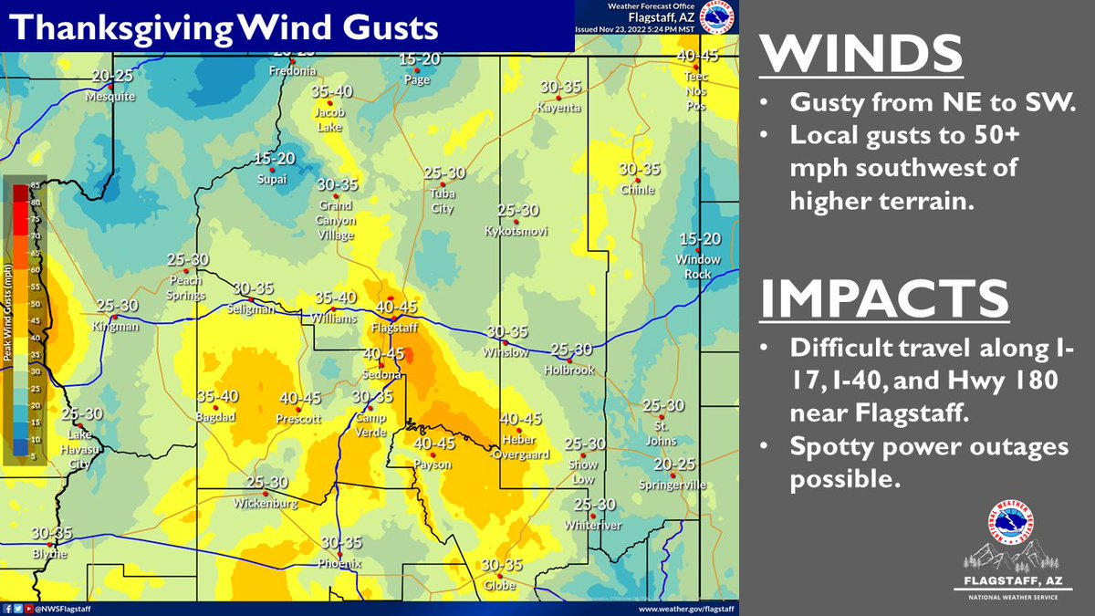 NWS Flagstaff on Twitter "It will be a cold, windy Thanksgiving