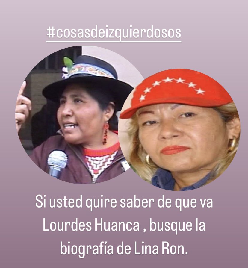 Ea inevitablemente no comparar Venezuela con el Perú de hoy.  El guión dela telenovela de los cubanos tiene muchos personajes repartidos.  Busque la biografía de Lina Ron y compare. <a href="/julianaoxenford/">Juliana Oxenford</a> <a href="/atv_noticias/">ATV Noticias</a> <a href="/rmapalacios/">Rosa María Palacios</a> <a href="/DeltaMdelta/">Monica Delta</a> <a href="/JaimeChincha/">Jaime Chincha</a>