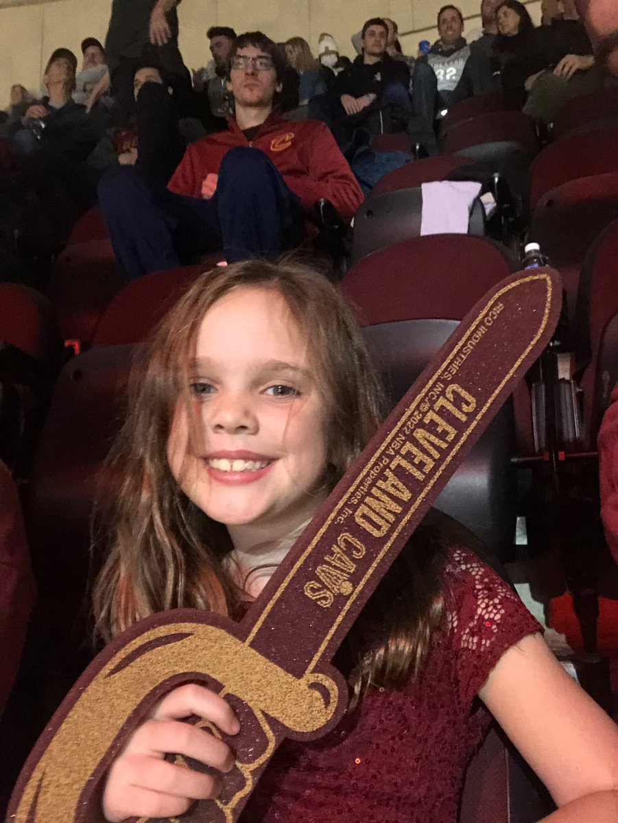 tlindahl's tweet photo. Thankful for foam swords 🗡️ Go Cavs!! #FirstCavsGame #LetEmKnow https://t.co/lmGCRv3BFt