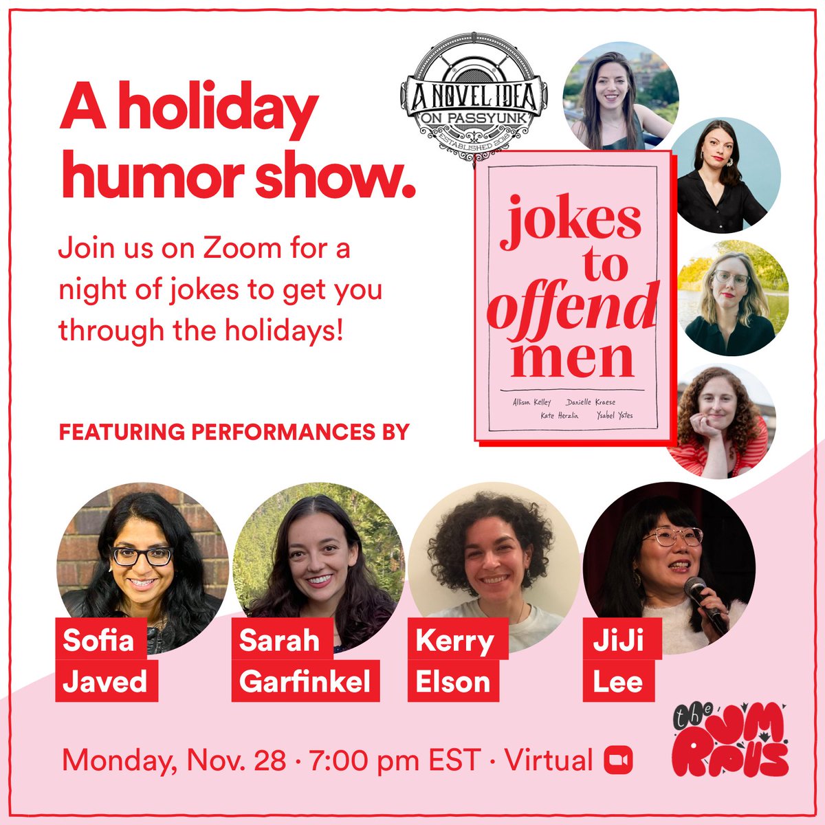 Join us Monday for some holiday humor!

#jokes #satire #womenincomedy #holidayhumor #jokestooffendmen