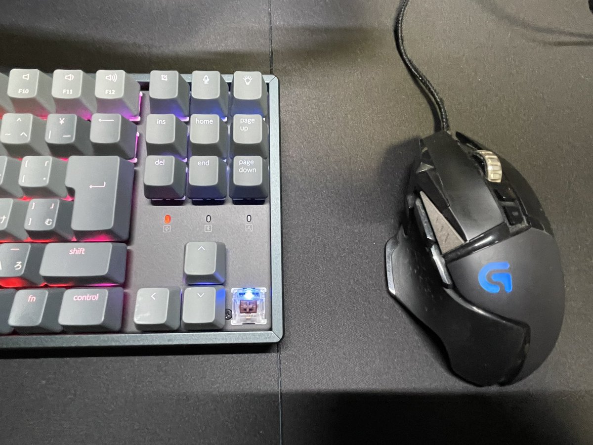 keita_ll's tweet photo. そういえばようやくキーボードをチェンジしました!!打点感良くて押下圧はGPROより軽くて押しやすかった😎ハヤクマウスカエタイ‥
#KeychronK8 https://t.co/vKEA4i37a3