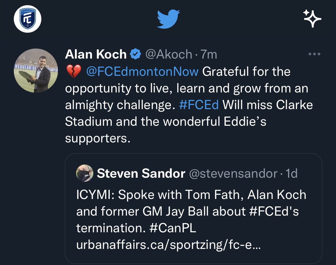 A classy goodbye message from our amazing head coach and gaffer <a href="/Akoch/">Alan Koch</a>.
#FCEd #CanPL