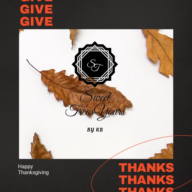 SweetTreasYours's tweet image. Happy Thanksgiving from Sweet TreasYours and family to yours!!! May your day be full of peace and many blessings!!! Thank you to all who have supported my small business and for those who choose to support in the future!!! Stay warm and safe and be blessed!!
#SweetTreasYours