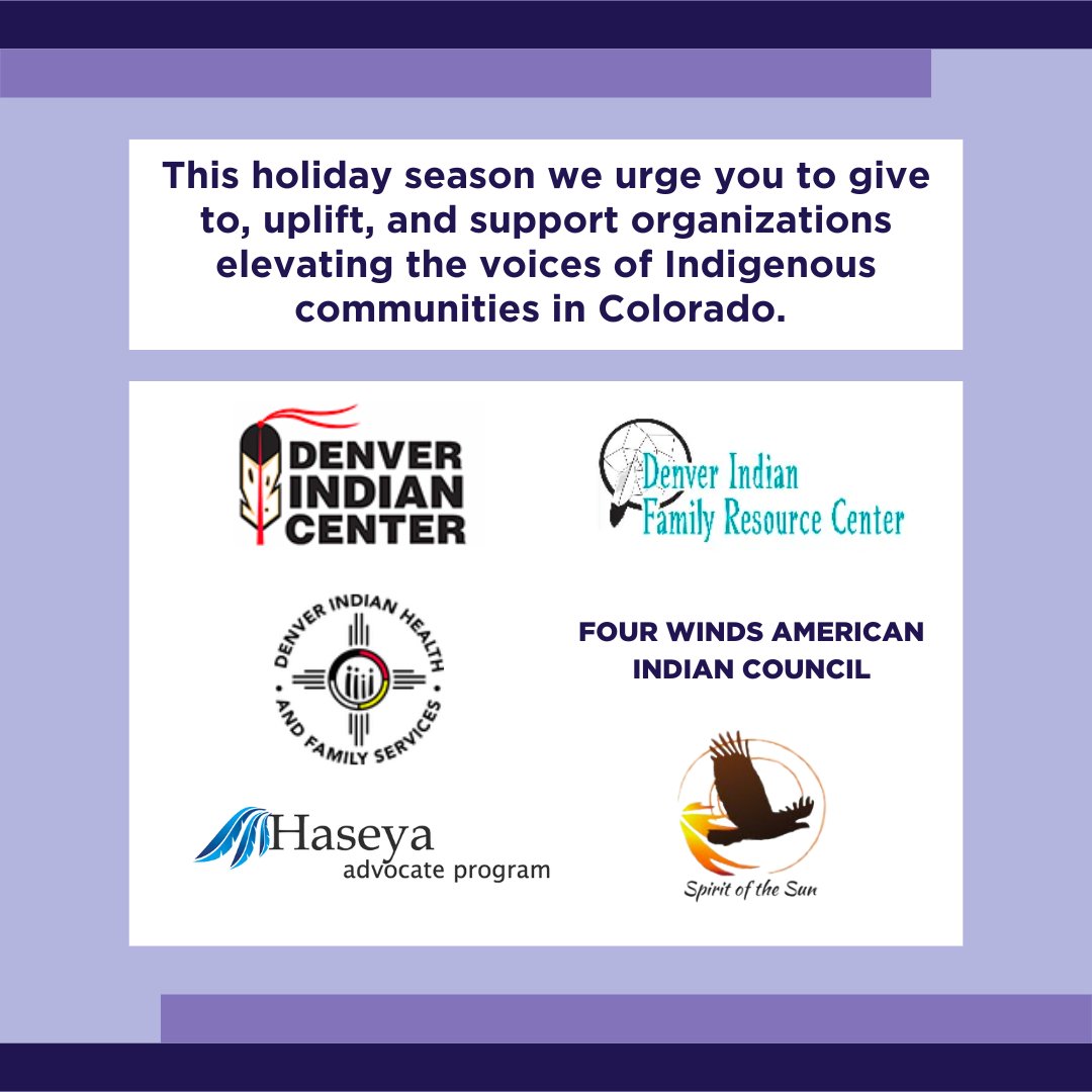 ColoradoKidsOrg's tweet photo. In the same way that you continue to support us, we urge you to extend your generosity to local organizations with missions that center &amp; uplift Native &amp; Indigenous communities in Colorado. 

A few to start with: @difrc @center_denver @SpiritoftheSun1 @HaseyaProgram https://t.co/bQgdHC0ZoJ