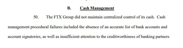 Lack of Cash Management controls:-

FTX failed to create a centralized cash management system.

Mana...
