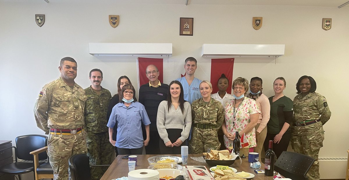 AlexThomasUK's tweet photo. Celebrating our much loved BATUS Dr Hunter with a surprise ’Dr Hunter Appreciation Day’ today. Eight years working at BATUS and almost 50 years practicing as a doctor. The dedication to the job &amp; care for his patients and team is unprecedented 🇨🇦🍁 #britisharmy #defence #batus https://t.co/fZoYwZ0w6K