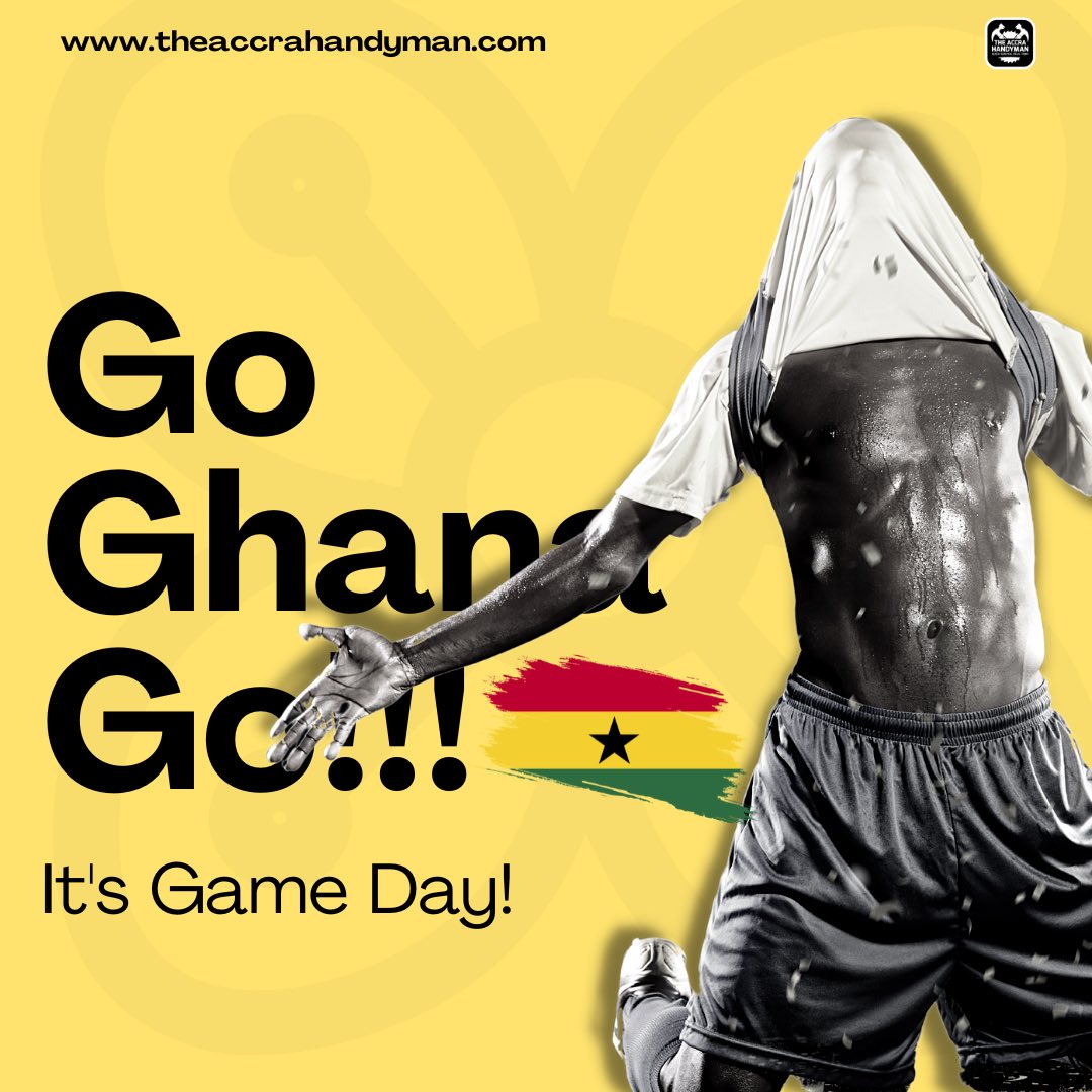 accrahandyman's tweet photo. It’s game day today! Go #Blackstars #TeamGhana https://t.co/Fc6wCOi2qL