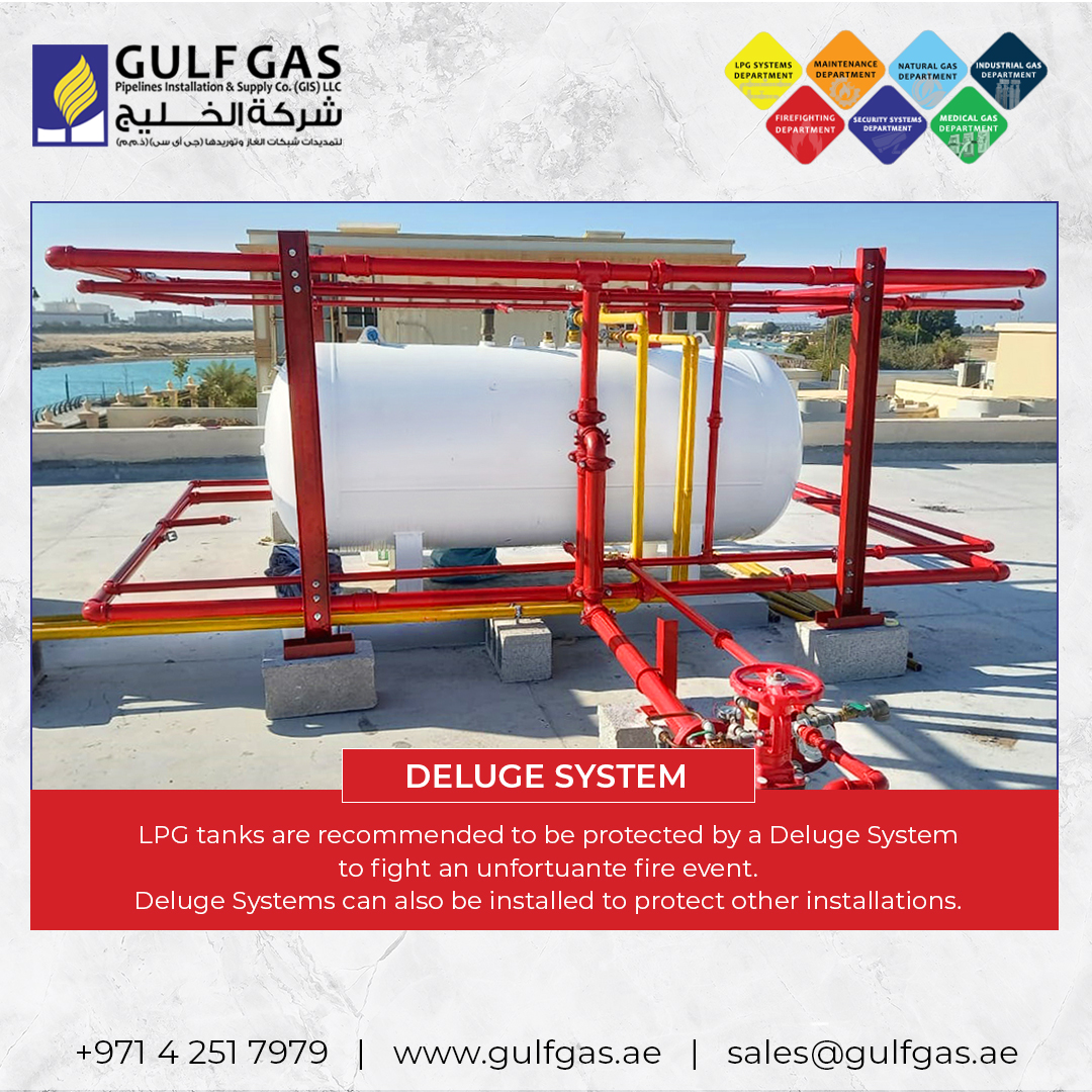GulfGasUAE's tweet photo. Our Firefighting Department will help you design, install and maintain complete deluge systems. Contact us today for a quick quote.

Call: 04 251 7979
Email: sales@gulfgas.ae
Visit: https://t.co/Ik99jBfZyp
#gulfgas #LPG #LPGsystem #lpgtanker #oxygen #nitrogen #firealarmsystem https://t.co/oMS4mNCzBV